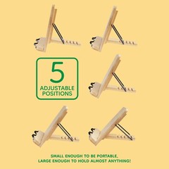 Universal Bamboo Book Stand, for Cookbooks, Reading, Cell Phone, Art, Music