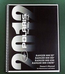2012 Polaris Ranger 800 Crew Owner’s Manual: 103 Pages & Protective Covers!