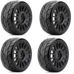 Powerhobby 1/8 GT Diablo Belted Mounted Tires 17mm Hard Compound (4) : GRP