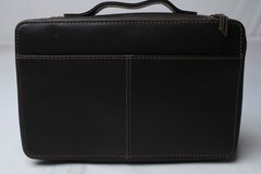 Hunter & Scribe Unisex Solid Buffalo Leather Bible Cover NC3 Dark Brown Large