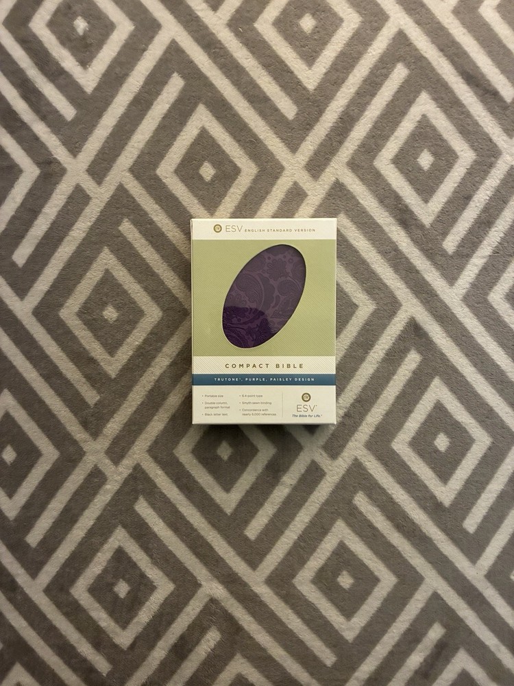 ESV Compact Bible English Standard Purple Paisley Portable TuTone Design