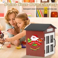 Little Library Box Outdoor: Natural Wood Free Library with Reinforced Waterproof