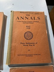 The Annals of the American Academy of Political and Social Science Lot 8 Books