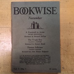 BOOKWISE November 1929 – A Farewell To Arms Hemingway – Segwick – Volume 1 No. 1