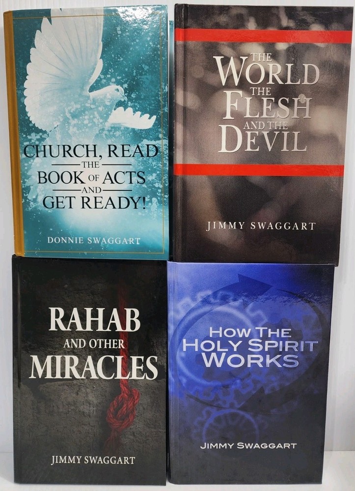 4 Jimmy Swaggart & Donnie Swaggart Books Lot Holy Spirit, Rehab, Book Of Acts