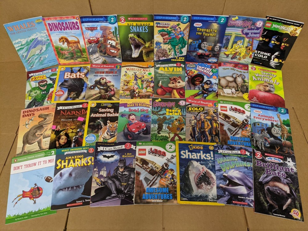 Lot of 10 Level 2 BOOKS FOR BOYS~RL~Ready to-I Can Step into Learn Read – RANDOM