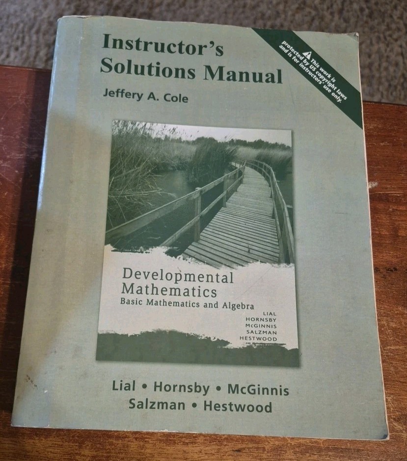 Instructor’s Solutions Manual Developmental Mathematics Math And Algebra Paper