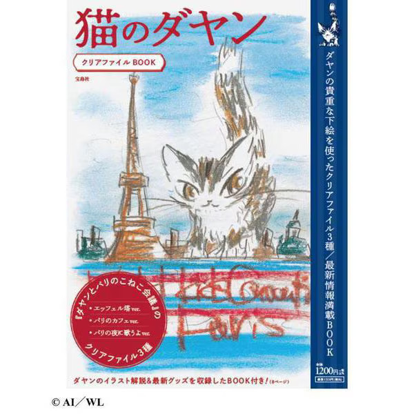 Dayan the Cat Clear File Book 3pcs Folder Set with Mini Book 12×8.7 in Japan