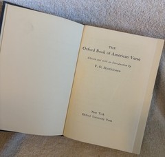 THE OXFORD BOOK OF AMERICN VERSE by F. O. Matthiessen HC 1950