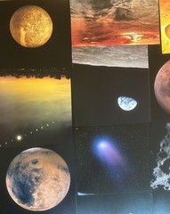 Collaging Lot of 30 Single Book Pages Celestial Space Planets Collage Astronomy