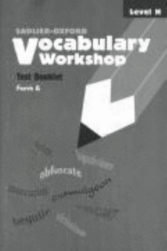 Vocabulary Workshop Test Booklet Form A Level H