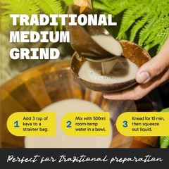 Premium Kava Root Powder – Medium Grind, Easy to Prepare, Smooth & Creamy, 8oz