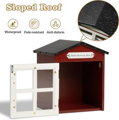 Little Library Box Outdoor: Natural Wood Free Library with Reinforced Waterproof