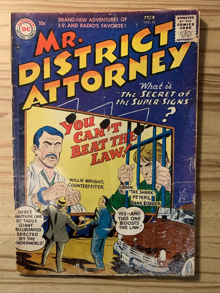 Mr District Attorney #56 (1957) VG- DC Comics based on a radio/TV show