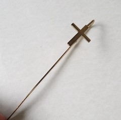 Gold Metal Cross Bookmark, Religious Theme, 5.5 in