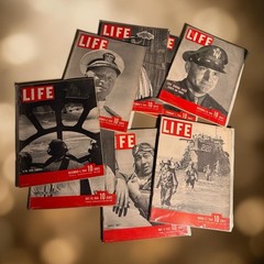 Life Magazine Lot of 8; 1942-44: Admiral Nimitz, B-29’s, Infantry, Chinese +
