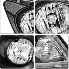 Headlight Assembly Pair Replacement for 2008-2012 Honda Accord Sedan 4-Door Fron
