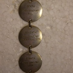 Ten Commandments Bookmark Vintage Metal Chain 11 Inches