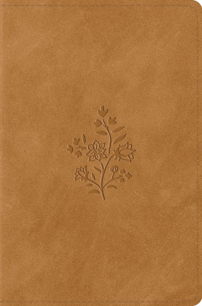 ESV Compact Bible-Nubuck Caramel Wildflower Design TruTone
