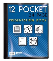 Better Office Products 12 Pocket Bound Presentation 8.5×11 inches, Clear
