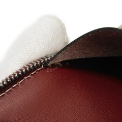 HERMES Agenda Zip Notebook cover Smooth Leather Bordeaux Card Case Zip Aro…