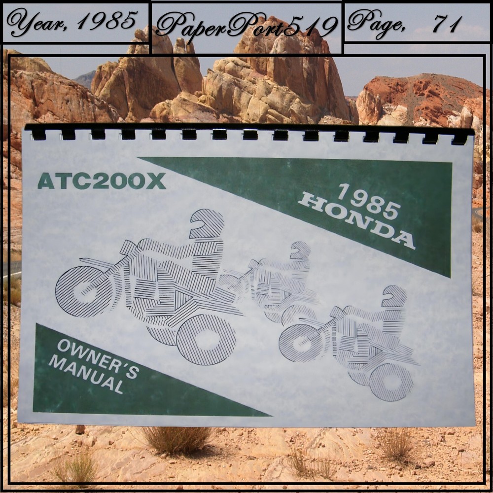 1985 Honda ATC200X Owner’s Manual 71 Pages