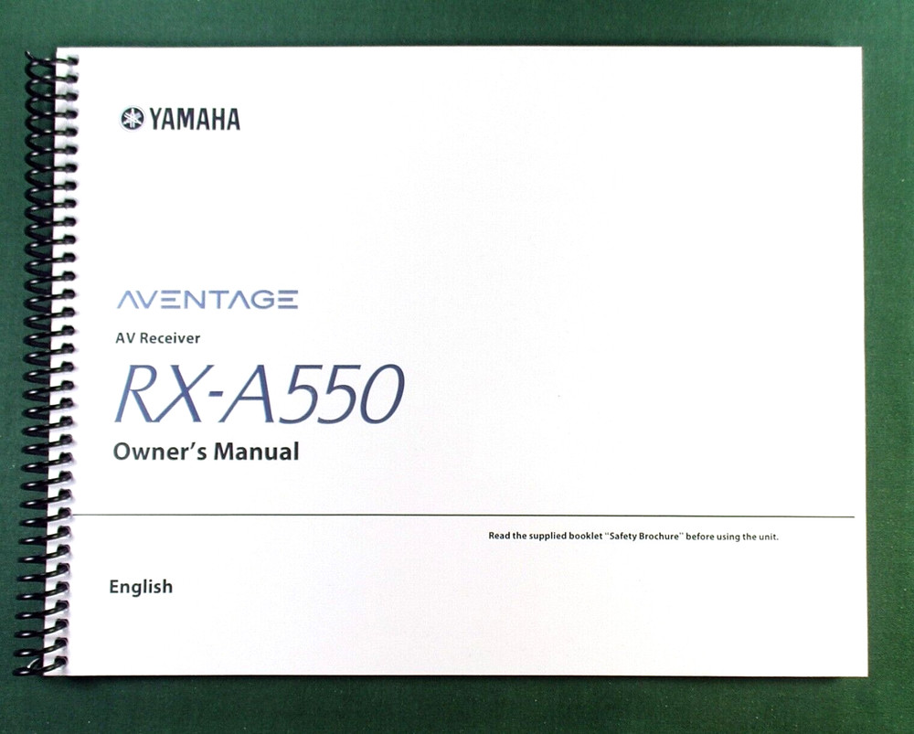 Yamaha RX-A550 Instruction Manual: Full Color 116 Pages & Protective Covers!