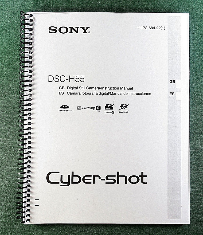 Sony DSC-H55 Instruction Manual: 56 Pages & Protective Covers!