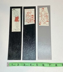 3 handmade vintage illustration cutout bookmarks, 2.5 in x 9 in