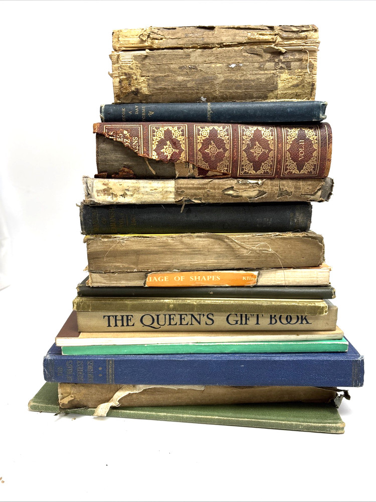 Collection of Damaged Old Books/Part Books for Crafting/Scapbooking Only.