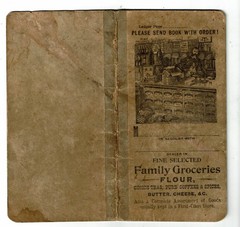 1915 grocery ledger book with 36 pages and original front and back covers