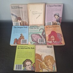 Vtg Lot of 8 Illustrated Classic Editions Mini Paperback Books – Oregon Trail