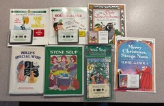 Large Lot Children’s Cassette Tapes & Books Scholastic Troll Home School Teacher