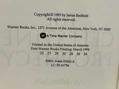 Celestine Prophecy, First Edition HC 1994, James Redfield. Warner Books