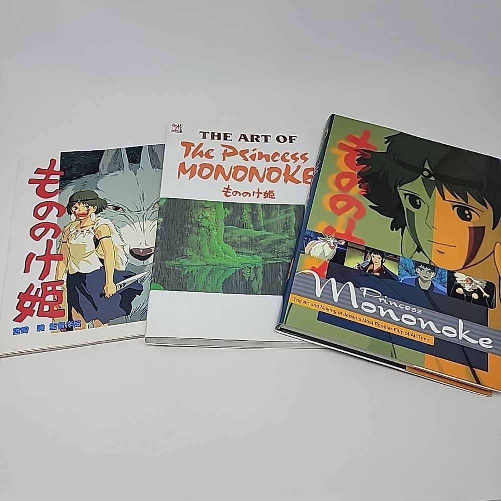 Lot of 3 Princess Mononoke Film Art Books Miyazaki Japanese