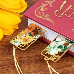 Kinsound Metal Bookmarks with Tassel, Golden Van Gogh 4.25″ x 0.86″, Gold