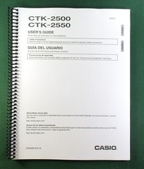 Casio CTK-2500 CTK-2550 Instruction Manual: 36 Pages Coil Bound & Clear Covers!