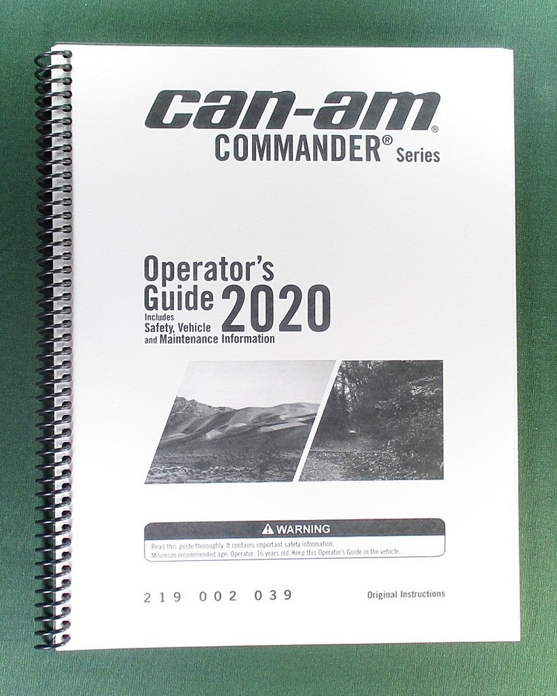 2020 Can-Am Commander 800R Owner’s Manual: 187 Pages & Protective Covers