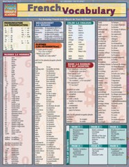 French Vocabulary (Quickstudy: Academic) – Pamphlet By BarCharts, Inc. – GOOD