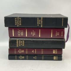 Lot Of 5 Bibles: NASB, New American, NAB, Nave’s Topical, Hurlbut Hardcover