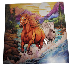 Magical World of Horses 8″x8″ Paperback Coloring Book w/ 20 Pages of 40 Images