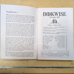 BOOKWISE November 1929 – A Farewell To Arms Hemingway – Segwick – Volume 1 No. 1
