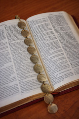 Ten Commandments Bookmark Vintage Metal Chain 11 Inches
