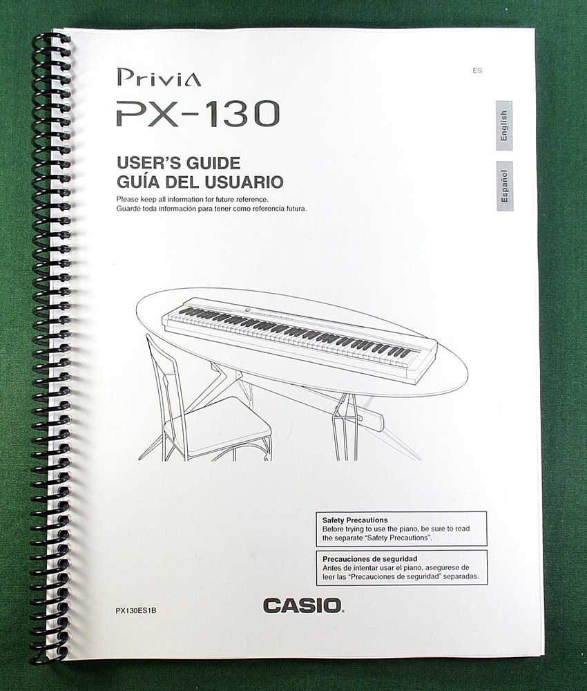 Casio PX-130 Instruction Manual: 36 Pages Coil Bound & Protective Covers!