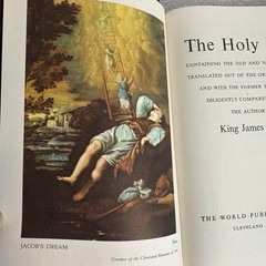 Holy Bible KJV Red Edges Self Pronouncing World Publishing 1950s Vtg BOX Great