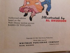Walt Disney’s Babes In Toyland The Toymaker’s Helper Authorized Edition 1961