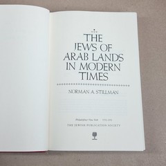 The Jews of Arab Lands in Modern Times by Norman A. Stillman (1991, Hardcover)