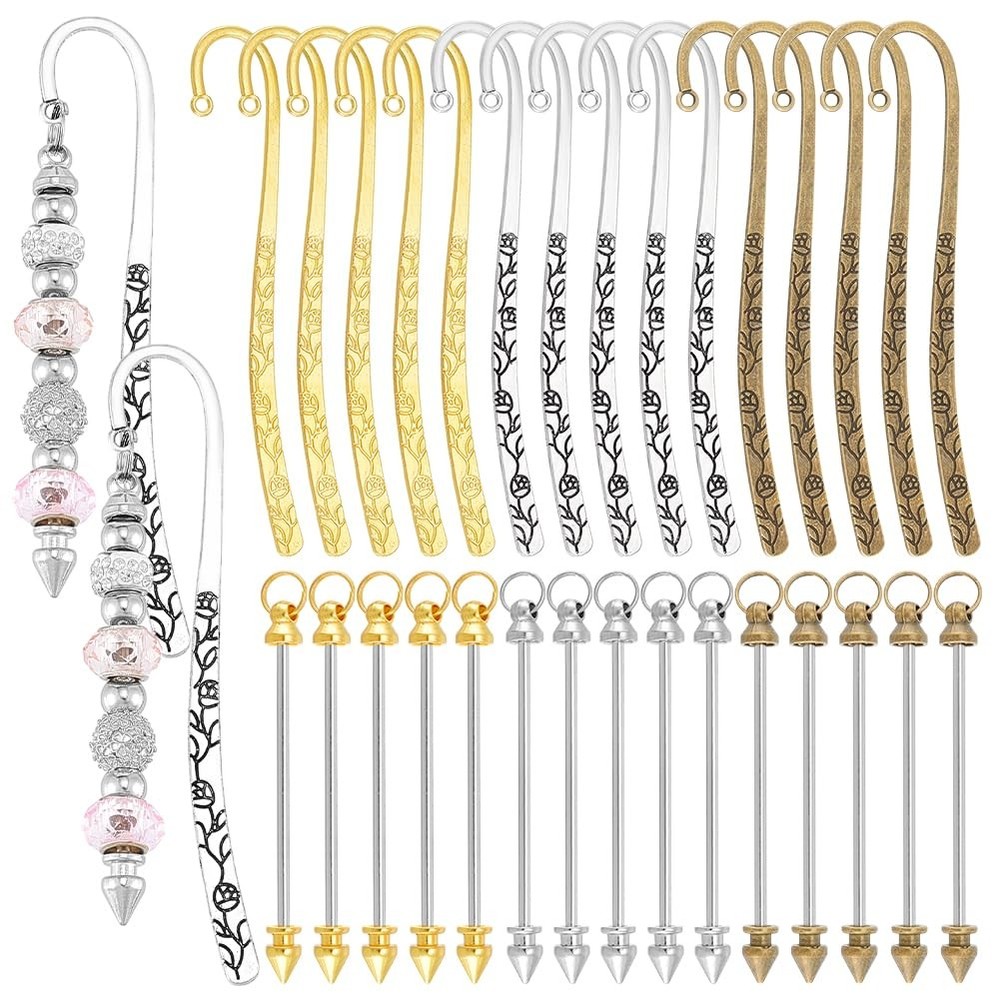 UNICRAFTALE 15Pcs 3 Colors Beadable 20mm x 114mm x 2mm, Mixed