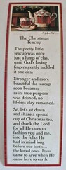 Lot of 12 Bookmarks ~5.25” ~The Christmas Teacup ~New