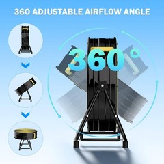 36 in. Industrial Drum Fan, 13600 CFM High Velocity Warehouse Fan, 3-Speed, Blac